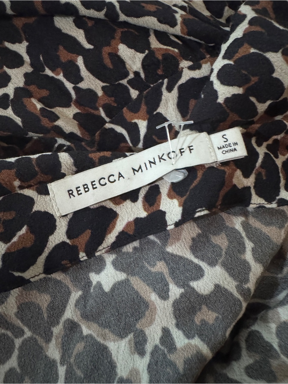 Rebecca Minkoff Black, Brown & Cream Leopard-Print Midi Dress S Small - Picture 8 of 9